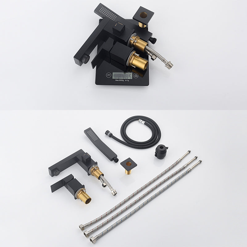 Deck Mounted Metal Freestanding Tub Filler Single Handle Freestanding Faucet Clearhalo 'Bathroom Remodel & Bathroom Fixtures' 'Bathtub Faucets' 'bathtub_faucets' 'Home Improvement' 'home_improvement' 'home_improvement_bathtub_faucets' 6400182