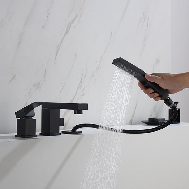 Deck Mounted Metal Freestanding Tub Filler Single Handle Freestanding Faucet Clearhalo 'Bathroom Remodel & Bathroom Fixtures' 'Bathtub Faucets' 'bathtub_faucets' 'Home Improvement' 'home_improvement' 'home_improvement_bathtub_faucets' 6400184