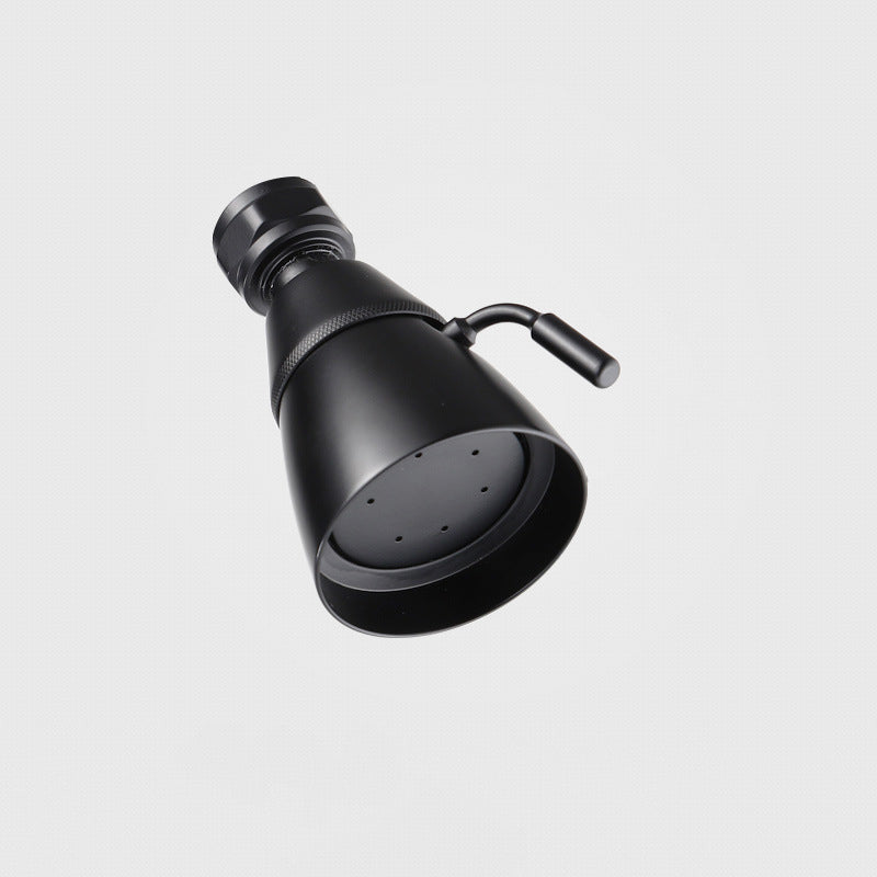 Round Stainless Steel Showerhead in Silver Wall-Mount Showerhead Cone Black Body Jets Clearhalo 'Bathroom Remodel & Bathroom Fixtures' 'Home Improvement' 'home_improvement' 'home_improvement_shower_heads' 'Shower Heads' 'shower_heads' 'Showers & Bathtubs Plumbing' 'Showers & Bathtubs' 6400939