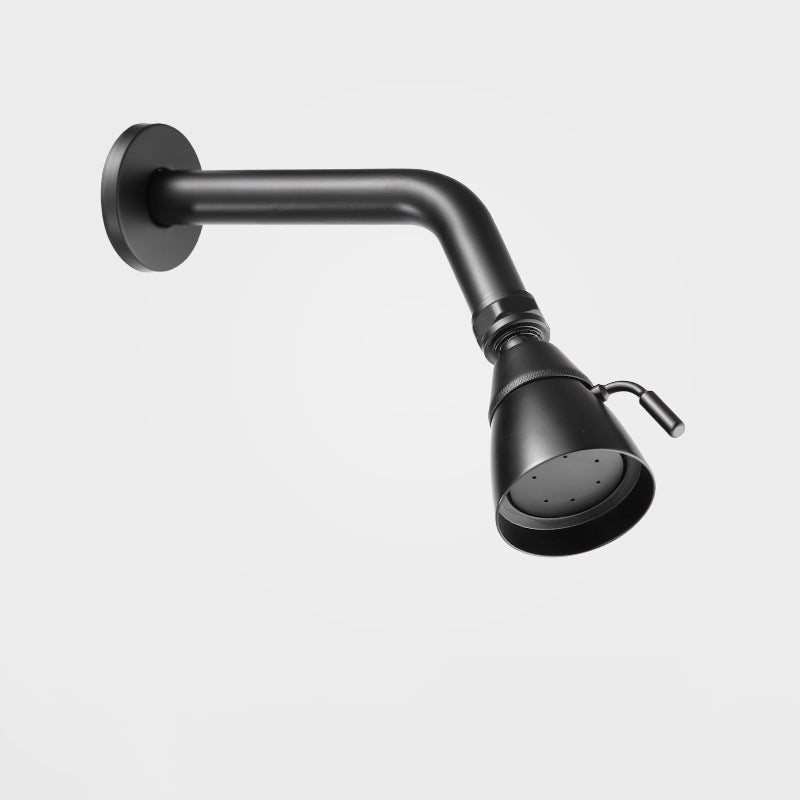 Round Stainless Steel Showerhead in Silver Wall-Mount Showerhead Cone Black Body Jets with Fittings Clearhalo 'Bathroom Remodel & Bathroom Fixtures' 'Home Improvement' 'home_improvement' 'home_improvement_shower_heads' 'Shower Heads' 'shower_heads' 'Showers & Bathtubs Plumbing' 'Showers & Bathtubs' 6400956