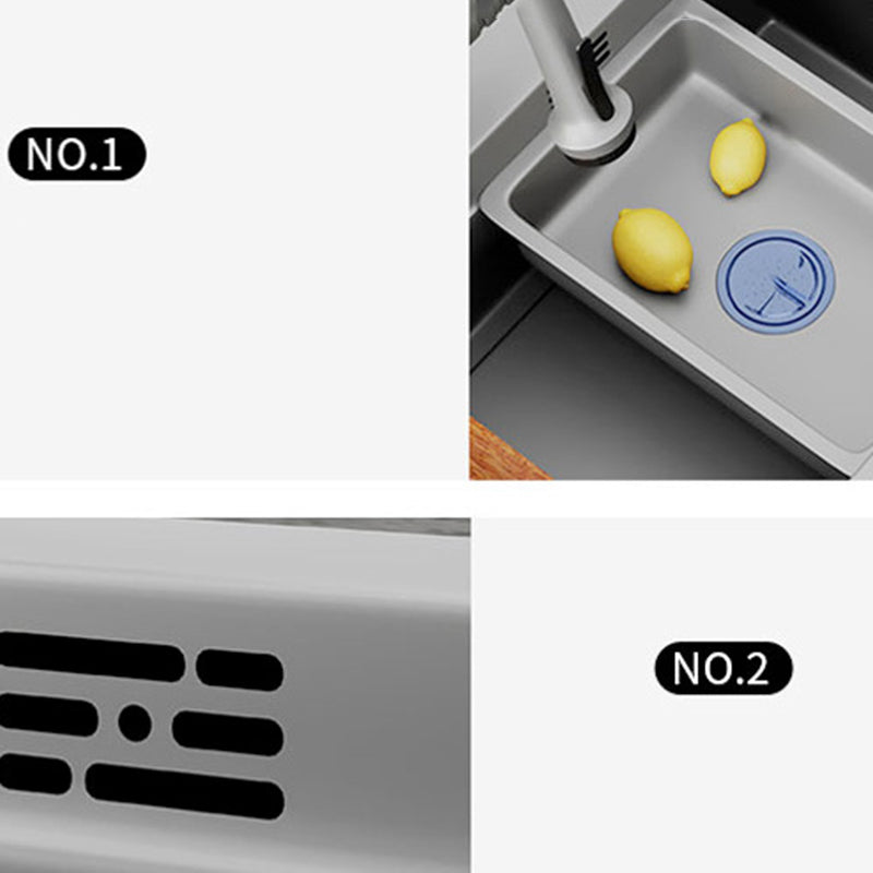 Contemporary Style Kitchen Sink Stainless Steel 3 Holes Kitchen Sink Clearhalo 'Home Improvement' 'home_improvement' 'home_improvement_kitchen_sinks' 'Kitchen Remodel & Kitchen Fixtures' 'Kitchen Sinks & Faucet Components' 'Kitchen Sinks' 'kitchen_sinks' 6401017