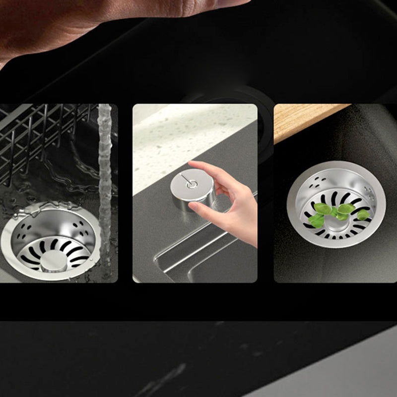 Contemporary Style Kitchen Sink Stainless Steel 3 Holes Kitchen Sink Clearhalo 'Home Improvement' 'home_improvement' 'home_improvement_kitchen_sinks' 'Kitchen Remodel & Kitchen Fixtures' 'Kitchen Sinks & Faucet Components' 'Kitchen Sinks' 'kitchen_sinks' 6401019