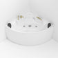 Modern Corner White Acrylic Bathtub Back to Wall with Drain and Massage Device Bath Tub Massage Tub with Gold 4-Piece Set Clearhalo 'Bathroom Remodel & Bathroom Fixtures' 'Bathtubs' 'Home Improvement' 'home_improvement' 'home_improvement_bathtubs' 'Showers & Bathtubs' 6402005