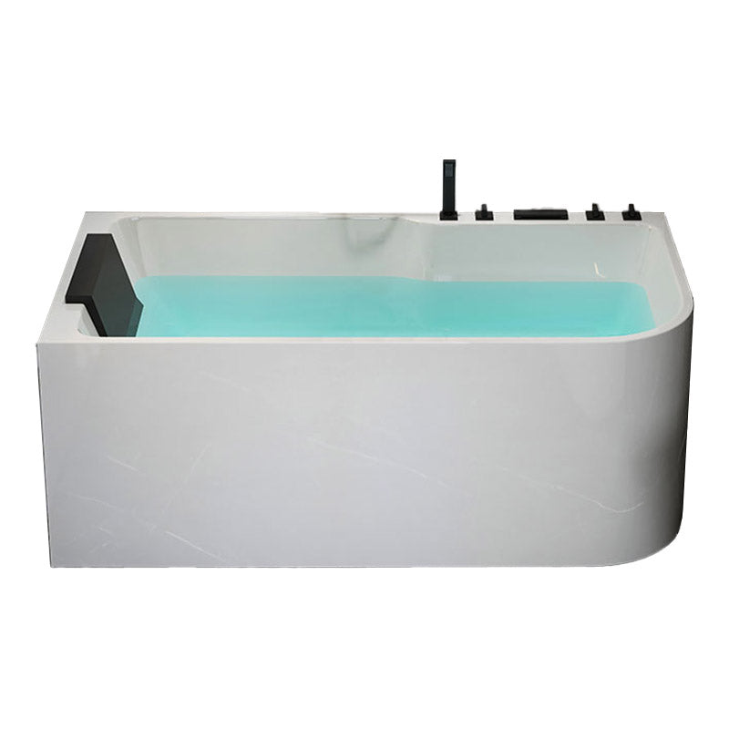 Modern White Rectangle Acrylic Bathtub Back to Wall with Drain Bath Tub Clearhalo 'Bathroom Remodel & Bathroom Fixtures' 'Bathtubs' 'Home Improvement' 'home_improvement' 'home_improvement_bathtubs' 'Showers & Bathtubs' 6402124
