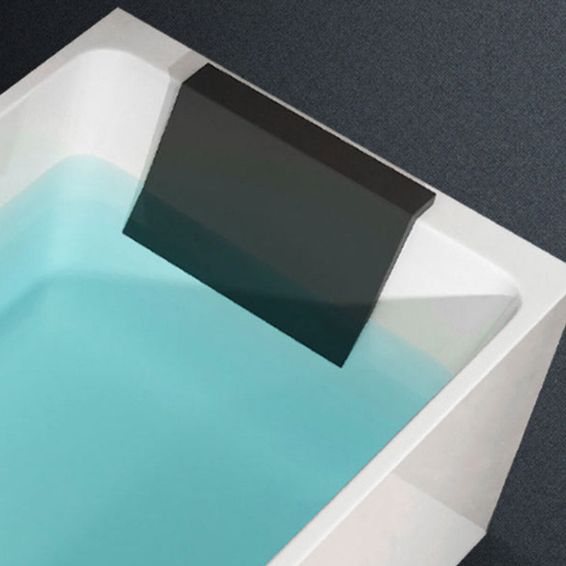 Modern White Rectangle Acrylic Bathtub Back to Wall with Drain Bath Tub Clearhalo 'Bathroom Remodel & Bathroom Fixtures' 'Bathtubs' 'Home Improvement' 'home_improvement' 'home_improvement_bathtubs' 'Showers & Bathtubs' 6402126