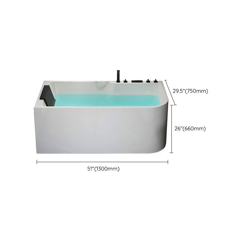 Modern White Rectangle Acrylic Bathtub Back to Wall with Drain Bath Tub Clearhalo 'Bathroom Remodel & Bathroom Fixtures' 'Bathtubs' 'Home Improvement' 'home_improvement' 'home_improvement_bathtubs' 'Showers & Bathtubs' 6402137
