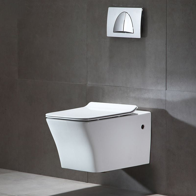 Modern Wall Mount Toilet All-In-One Porcelain Single Flush Toilet Bowl 14"L x 22"W x 13"H Clearhalo 'Bathroom Remodel & Bathroom Fixtures' 'Home Improvement' 'home_improvement' 'home_improvement_toilets' 'Toilets & Bidets' 'Toilets' 6402167