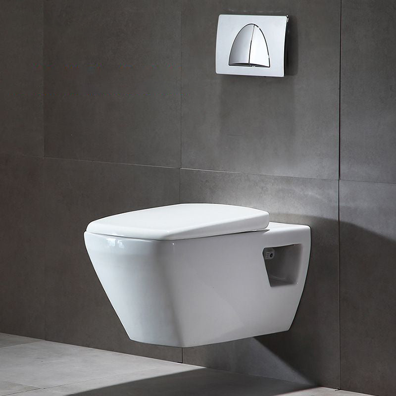 Modern Wall Mount Toilet All-In-One Porcelain Single Flush Toilet Bowl 15"L x 24"W x 13"H Clearhalo 'Bathroom Remodel & Bathroom Fixtures' 'Home Improvement' 'home_improvement' 'home_improvement_toilets' 'Toilets & Bidets' 'Toilets' 6402169