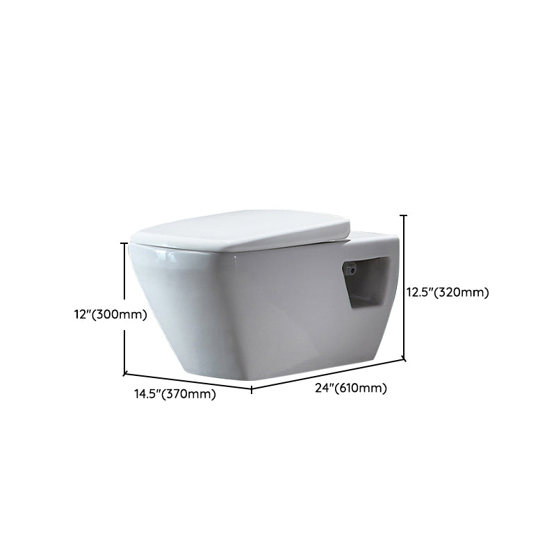 Modern Wall Mount Toilet All-In-One Porcelain Single Flush Toilet Bowl Clearhalo 'Bathroom Remodel & Bathroom Fixtures' 'Home Improvement' 'home_improvement' 'home_improvement_toilets' 'Toilets & Bidets' 'Toilets' 6402177