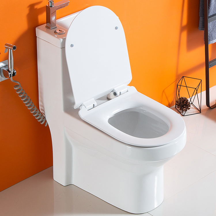 Modern Floor Mount Toilet Bowl Elong Toilet with Seat for Bathroom Cold Hot water tap Toilet with Sprayer 12" Clearhalo 'Bathroom Remodel & Bathroom Fixtures' 'Home Improvement' 'home_improvement' 'home_improvement_toilets' 'Toilets & Bidets' 'Toilets' 6402202