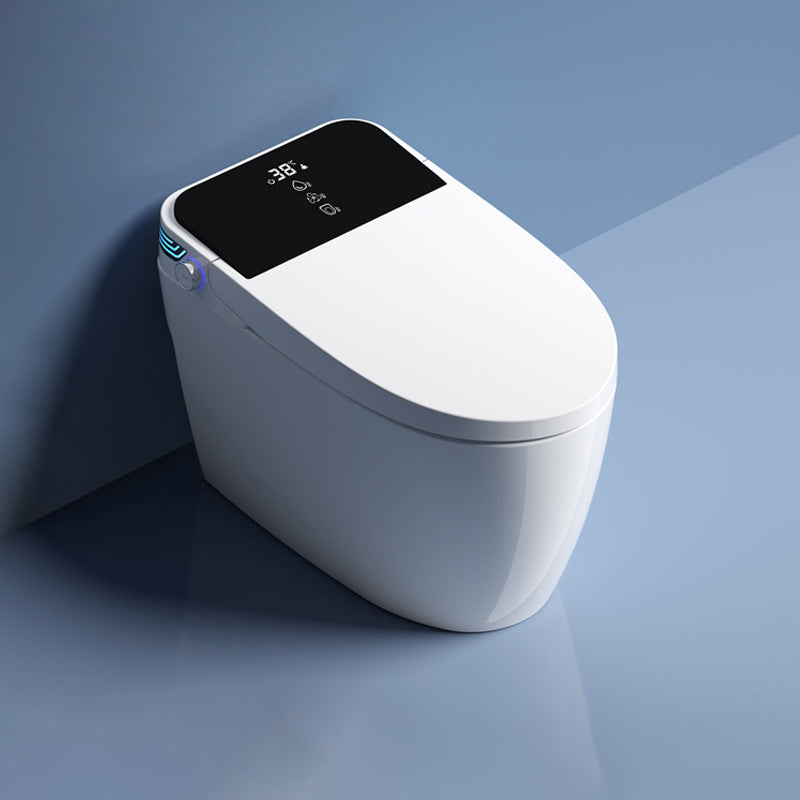 Modern One Piece Toilet Concealed Tank Toilet Bowl for Washroom Automatic Lid( Top Configuration) 12" Clearhalo 'Bathroom Remodel & Bathroom Fixtures' 'Home Improvement' 'home_improvement' 'home_improvement_toilets' 'Toilets & Bidets' 'Toilets' 6402233