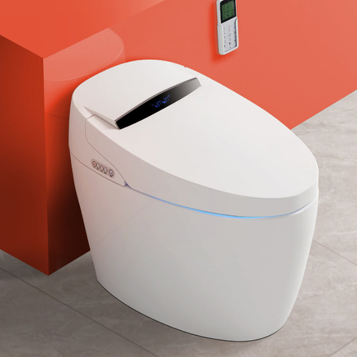 Modern Siphon Jet White Urine Toilet Wall Hung Flush Toilet with Toilet Seat Wireless Control (Standard) 14" Clearhalo 'Bathroom Remodel & Bathroom Fixtures' 'Home Improvement' 'home_improvement' 'home_improvement_toilets' 'Toilets & Bidets' 'Toilets' 6402273