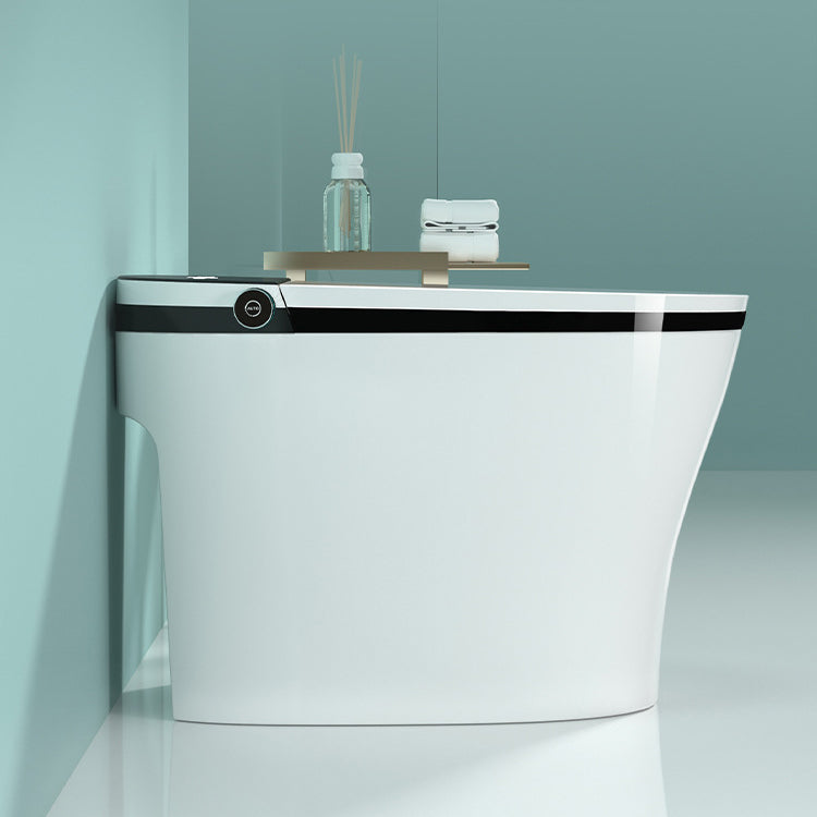 Modern Elong Toilet Bowl Siphon Floor Mount Toilet with Seat for Bathroom Radar Clamshell 16" Clearhalo 'Bathroom Remodel & Bathroom Fixtures' 'Home Improvement' 'home_improvement' 'home_improvement_toilets' 'Toilets & Bidets' 'Toilets' 6402317