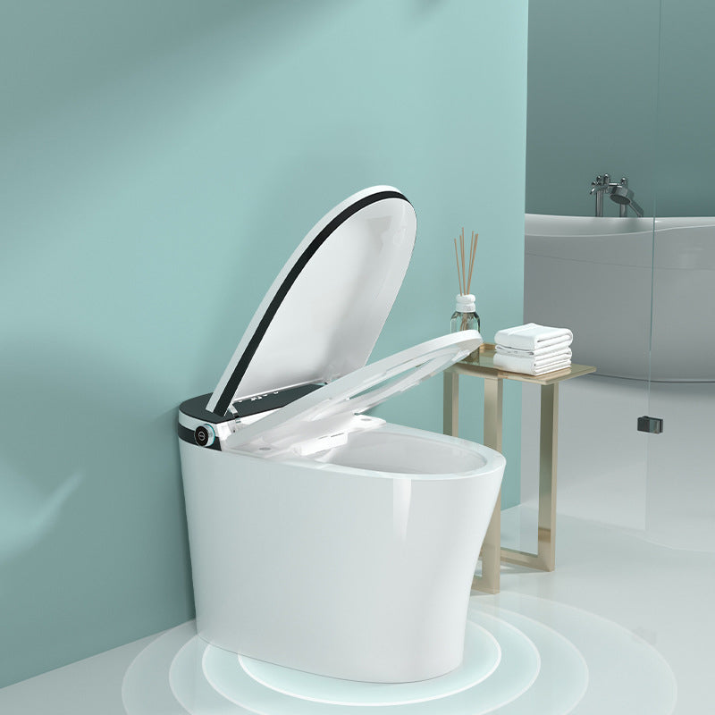 Modern Elong Toilet Bowl Siphon Floor Mount Toilet with Seat for Bathroom Clearhalo 'Bathroom Remodel & Bathroom Fixtures' 'Home Improvement' 'home_improvement' 'home_improvement_toilets' 'Toilets & Bidets' 'Toilets' 6402329