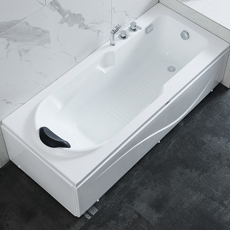 Modern White Acrylic Bathtub Rectangle Freestand Soaking Bathtub with Drain Bath Tub 63"L x 29.5"W x 20"H Right Tub with Sliver 4-Piece Set Clearhalo 'Bathroom Remodel & Bathroom Fixtures' 'Bathtubs' 'Home Improvement' 'home_improvement' 'home_improvement_bathtubs' 'Showers & Bathtubs' 6402875