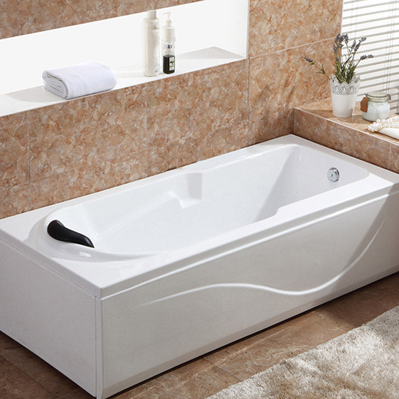 Modern White Acrylic Bathtub Rectangle Freestand Soaking Bathtub with Drain Bath Tub Right Tub Clearhalo 'Bathroom Remodel & Bathroom Fixtures' 'Bathtubs' 'Home Improvement' 'home_improvement' 'home_improvement_bathtubs' 'Showers & Bathtubs' 6402877