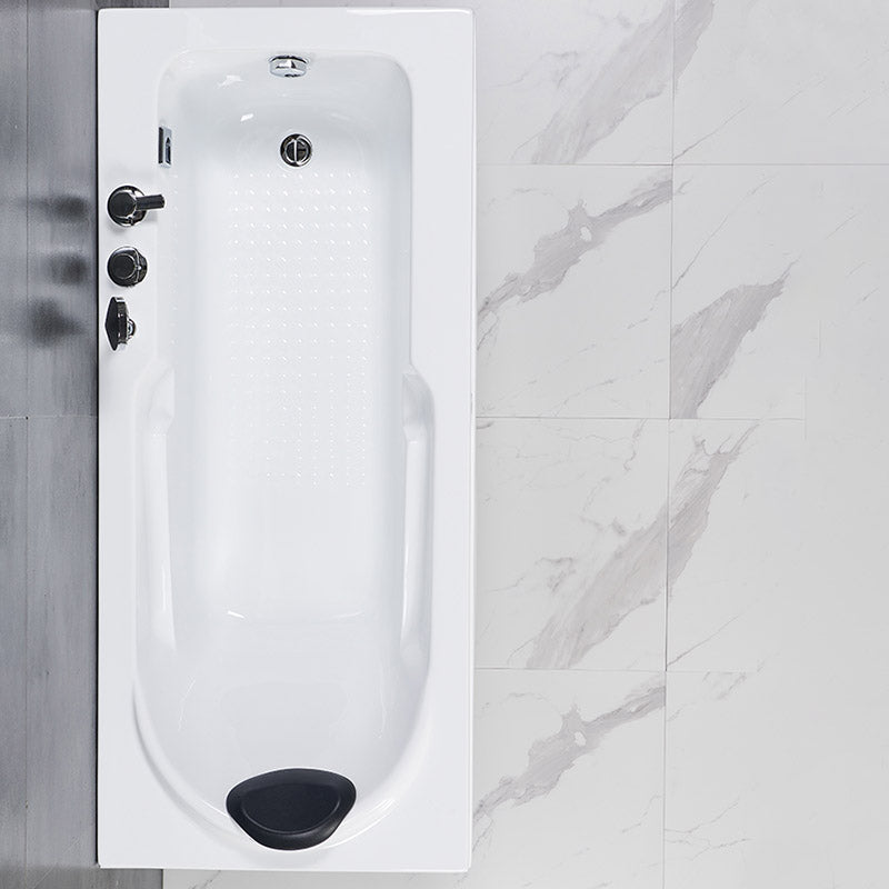 Modern White Acrylic Bathtub Rectangle Freestand Soaking Bathtub with Drain Bath Tub 59"L x 30"W x 20"H Right Tub with Sliver 4-Piece Set Clearhalo 'Bathroom Remodel & Bathroom Fixtures' 'Bathtubs' 'Home Improvement' 'home_improvement' 'home_improvement_bathtubs' 'Showers & Bathtubs' 6402878