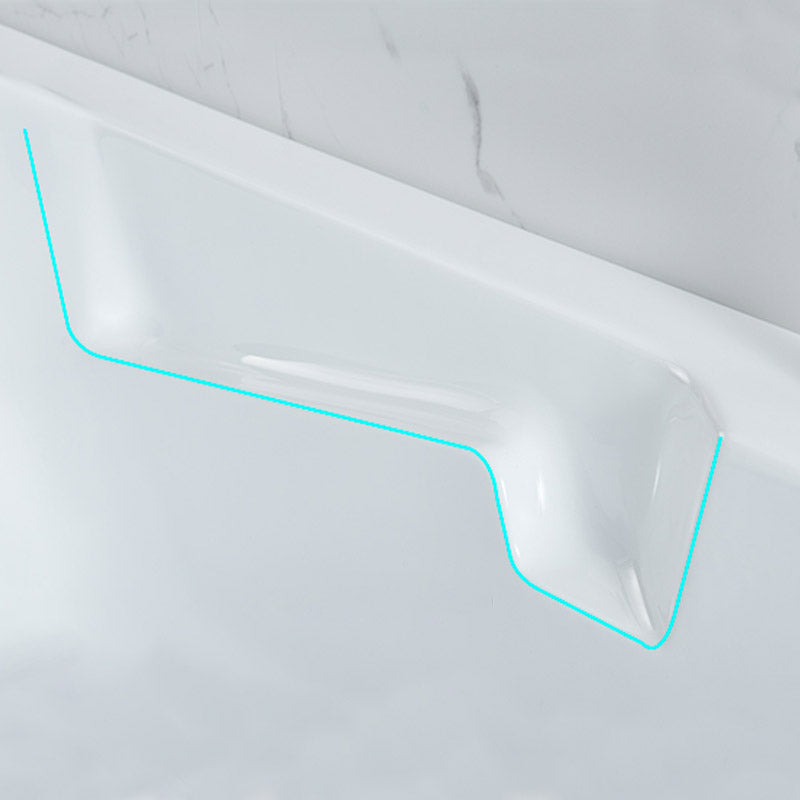 Modern White Acrylic Bathtub Rectangle Freestand Soaking Bathtub with Drain Bath Tub Clearhalo 'Bathroom Remodel & Bathroom Fixtures' 'Bathtubs' 'Home Improvement' 'home_improvement' 'home_improvement_bathtubs' 'Showers & Bathtubs' 6402885