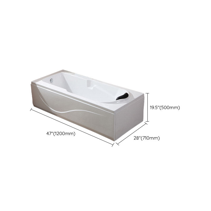 Modern White Acrylic Bathtub Rectangle Freestand Soaking Bathtub with Drain Bath Tub Clearhalo 'Bathroom Remodel & Bathroom Fixtures' 'Bathtubs' 'Home Improvement' 'home_improvement' 'home_improvement_bathtubs' 'Showers & Bathtubs' 6402893