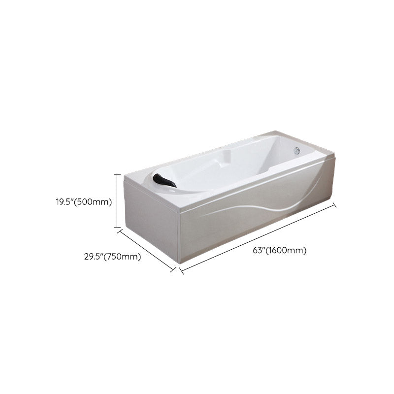Modern White Acrylic Bathtub Rectangle Freestand Soaking Bathtub with Drain Bath Tub Clearhalo 'Bathroom Remodel & Bathroom Fixtures' 'Bathtubs' 'Home Improvement' 'home_improvement' 'home_improvement_bathtubs' 'Showers & Bathtubs' 6402906