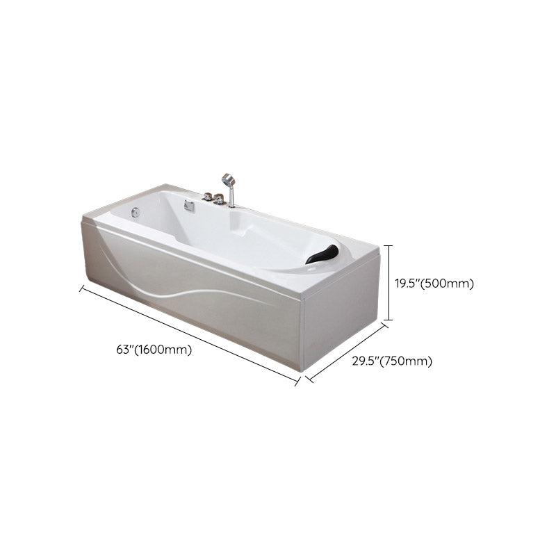 Modern White Acrylic Bathtub Rectangle Freestand Soaking Bathtub with Drain Bath Tub Clearhalo 'Bathroom Remodel & Bathroom Fixtures' 'Bathtubs' 'Home Improvement' 'home_improvement' 'home_improvement_bathtubs' 'Showers & Bathtubs' 6402907