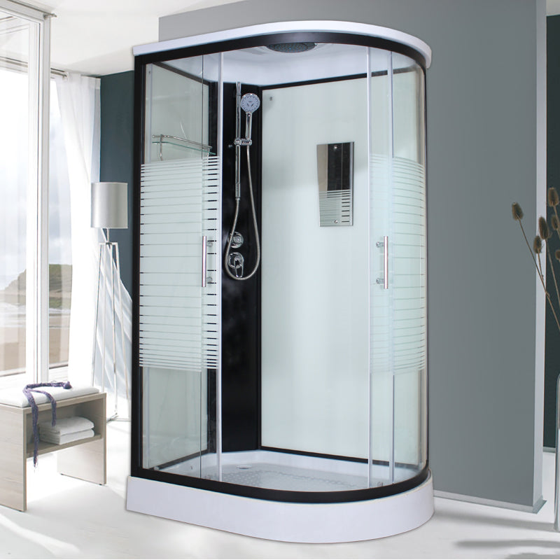 Corner Tempered Glass Shower Stall Home Round Double Sliding Shower Stall Clearhalo 'Bathroom Remodel & Bathroom Fixtures' 'Home Improvement' 'home_improvement' 'home_improvement_shower_stalls_enclosures' 'Shower Stalls & Enclosures' 'shower_stalls_enclosures' 'Showers & Bathtubs' 6407783