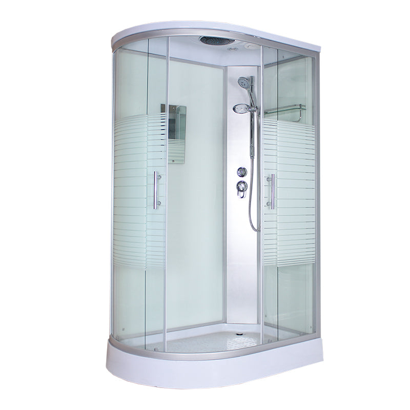 Corner Tempered Glass Shower Stall Home Round Double Sliding Shower Stall Clearhalo 'Bathroom Remodel & Bathroom Fixtures' 'Home Improvement' 'home_improvement' 'home_improvement_shower_stalls_enclosures' 'Shower Stalls & Enclosures' 'shower_stalls_enclosures' 'Showers & Bathtubs' 6407785