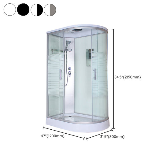 Corner Tempered Glass Shower Stall Home Round Double Sliding Shower Stall Clearhalo 'Bathroom Remodel & Bathroom Fixtures' 'Home Improvement' 'home_improvement' 'home_improvement_shower_stalls_enclosures' 'Shower Stalls & Enclosures' 'shower_stalls_enclosures' 'Showers & Bathtubs' 6407794