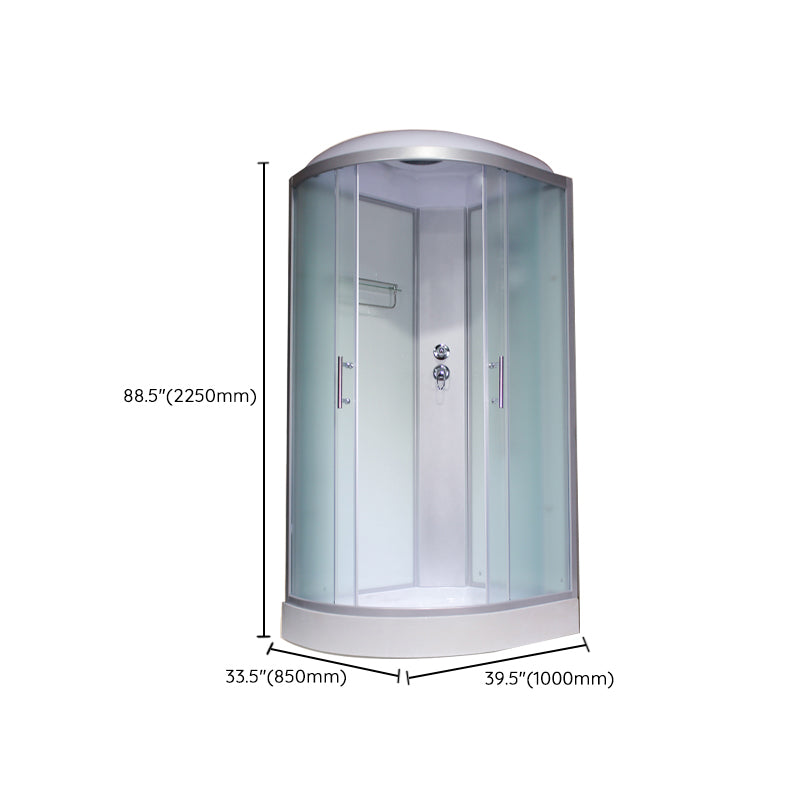 Corner Tempered Glass Shower Stall Home Round Double Sliding Shower Stall Clearhalo 'Bathroom Remodel & Bathroom Fixtures' 'Home Improvement' 'home_improvement' 'home_improvement_shower_stalls_enclosures' 'Shower Stalls & Enclosures' 'shower_stalls_enclosures' 'Showers & Bathtubs' 6407797