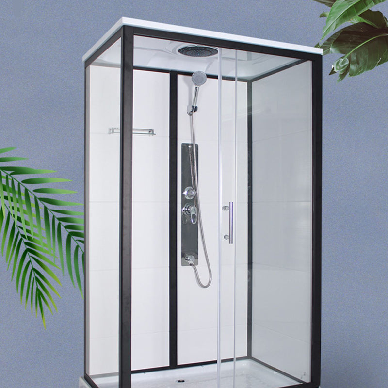 Rectangle Framed Shower Stall Corner Single Sliding Shower Stall Clearhalo 'Bathroom Remodel & Bathroom Fixtures' 'Home Improvement' 'home_improvement' 'home_improvement_shower_stalls_enclosures' 'Shower Stalls & Enclosures' 'shower_stalls_enclosures' 'Showers & Bathtubs' 6407805