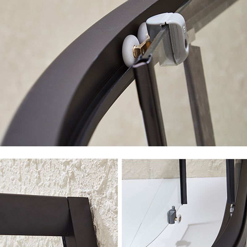 Corner Round Framed Shower Kit Double Sliding Double Sliding Shower Kit Clearhalo 'Bathroom Remodel & Bathroom Fixtures' 'Home Improvement' 'home_improvement' 'home_improvement_shower_stalls_enclosures' 'Shower Stalls & Enclosures' 'shower_stalls_enclosures' 'Showers & Bathtubs' 6407839