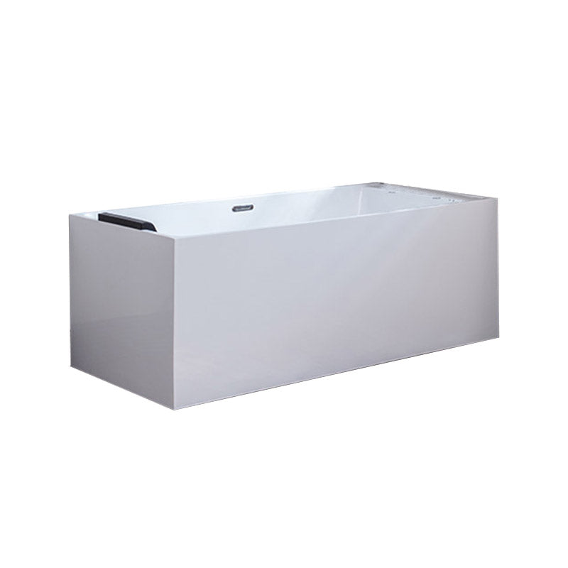 Modern White Rectangle Acrylic Bathtub Freestanding Soaking Bathtub with Drain Bath Tub Tub Clearhalo 'Bathroom Remodel & Bathroom Fixtures' 'Bathtubs' 'Home Improvement' 'home_improvement' 'home_improvement_bathtubs' 'Showers & Bathtubs' 6413532