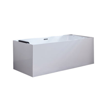 Modern White Rectangle Acrylic Bathtub Freestanding Soaking Bathtub with Drain Bath Tub Tub Clearhalo 'Bathroom Remodel & Bathroom Fixtures' 'Bathtubs' 'Home Improvement' 'home_improvement' 'home_improvement_bathtubs' 'Showers & Bathtubs' 6413532