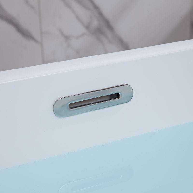 Modern White Rectangle Acrylic Bathtub Freestanding Soaking Bathtub with Drain Bath Tub Clearhalo 'Bathroom Remodel & Bathroom Fixtures' 'Bathtubs' 'Home Improvement' 'home_improvement' 'home_improvement_bathtubs' 'Showers & Bathtubs' 6413540