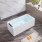 Modern White Rectangle Acrylic Bathtub Freestanding Soaking Bathtub with Drain Bath Tub Clearhalo 'Bathroom Remodel & Bathroom Fixtures' 'Bathtubs' 'Home Improvement' 'home_improvement' 'home_improvement_bathtubs' 'Showers & Bathtubs' 6413544