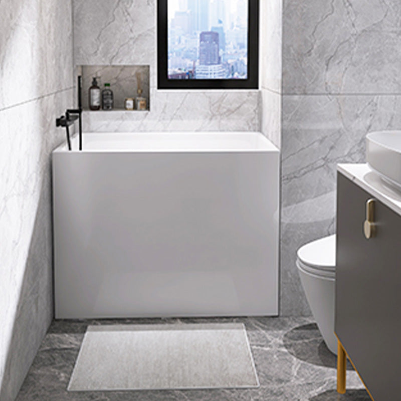 Modern White Rectangular Bathtub Acrylic Back to Wall with Drain Bath Tub 35"L x 28"W x 29"H Tub Clearhalo 'Bathroom Remodel & Bathroom Fixtures' 'Bathtubs' 'Home Improvement' 'home_improvement' 'home_improvement_bathtubs' 'Showers & Bathtubs' 6413605