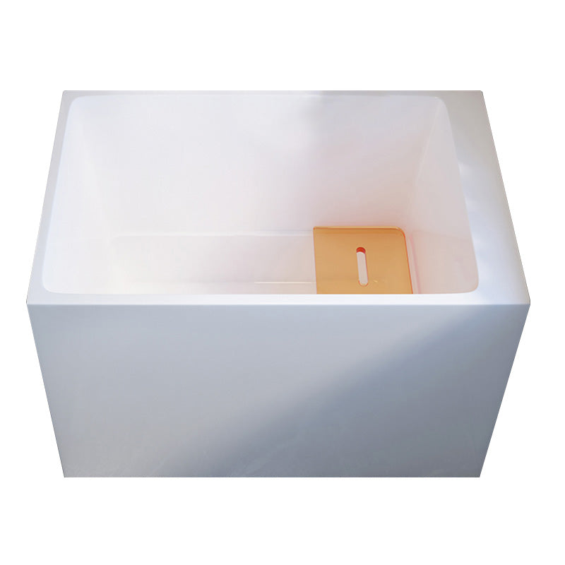 Modern White Rectangular Bathtub Acrylic Back to Wall with Drain Bath Tub Clearhalo 'Bathroom Remodel & Bathroom Fixtures' 'Bathtubs' 'Home Improvement' 'home_improvement' 'home_improvement_bathtubs' 'Showers & Bathtubs' 6413608