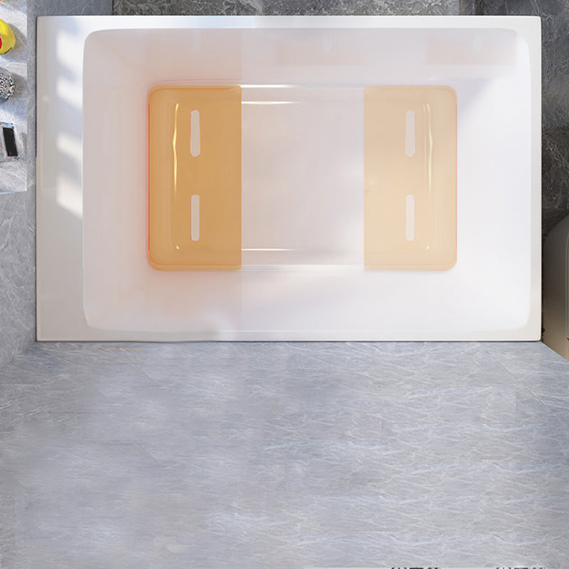 Modern White Rectangular Bathtub Acrylic Back to Wall with Drain Bath Tub Clearhalo 'Bathroom Remodel & Bathroom Fixtures' 'Bathtubs' 'Home Improvement' 'home_improvement' 'home_improvement_bathtubs' 'Showers & Bathtubs' 6413612