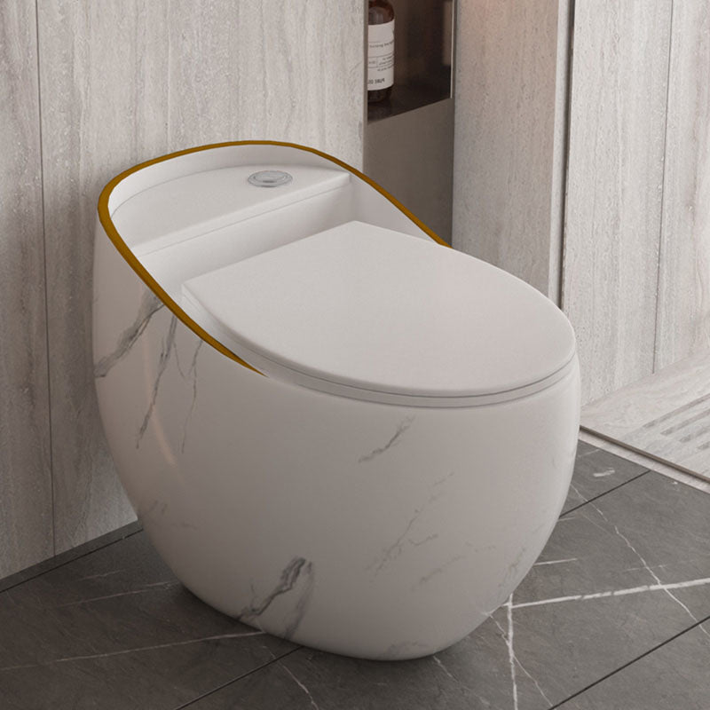 Concealed Tank Toilet Modern Siphon Jet One-Piece Toilet with Slow Close Seat White/ Gray Toilet Only Clearhalo 'Bathroom Remodel & Bathroom Fixtures' 'Home Improvement' 'home_improvement' 'home_improvement_toilets' 'Toilets & Bidets' 'Toilets' 6415693