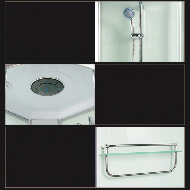 Double Sliding Shower Stall Semi-Frameless 82.5" H Shower Stall in White Clearhalo 'Bathroom Remodel & Bathroom Fixtures' 'Home Improvement' 'home_improvement' 'home_improvement_shower_stalls_enclosures' 'Shower Stalls & Enclosures' 'shower_stalls_enclosures' 'Showers & Bathtubs' 6415909