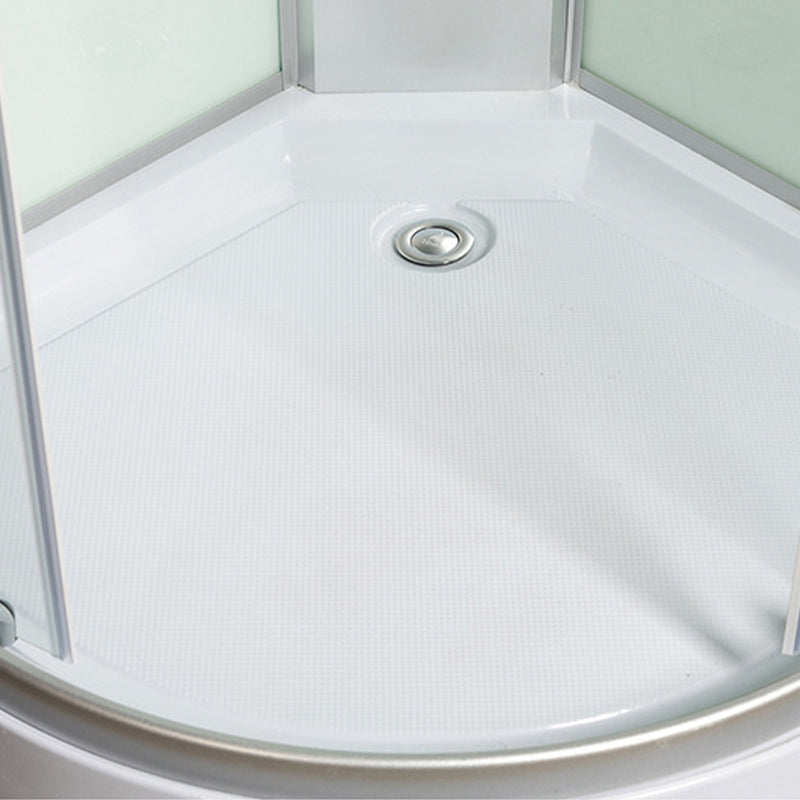 Double Sliding Shower Stall Semi-Frameless 82.5" H Shower Stall in White Clearhalo 'Bathroom Remodel & Bathroom Fixtures' 'Home Improvement' 'home_improvement' 'home_improvement_shower_stalls_enclosures' 'Shower Stalls & Enclosures' 'shower_stalls_enclosures' 'Showers & Bathtubs' 6415914