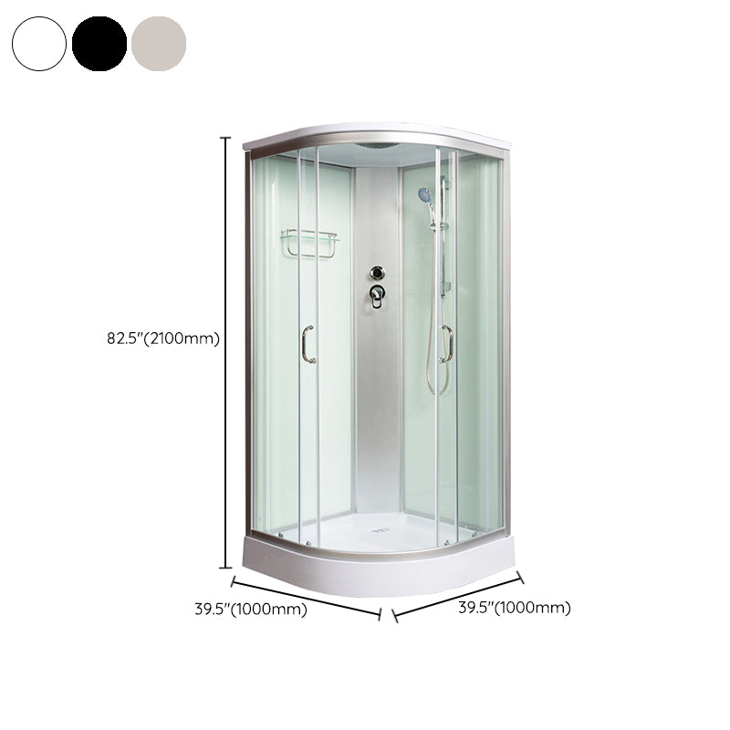 Double Sliding Shower Stall Semi-Frameless 82.5" H Shower Stall in White Clearhalo 'Bathroom Remodel & Bathroom Fixtures' 'Home Improvement' 'home_improvement' 'home_improvement_shower_stalls_enclosures' 'Shower Stalls & Enclosures' 'shower_stalls_enclosures' 'Showers & Bathtubs' 6415922