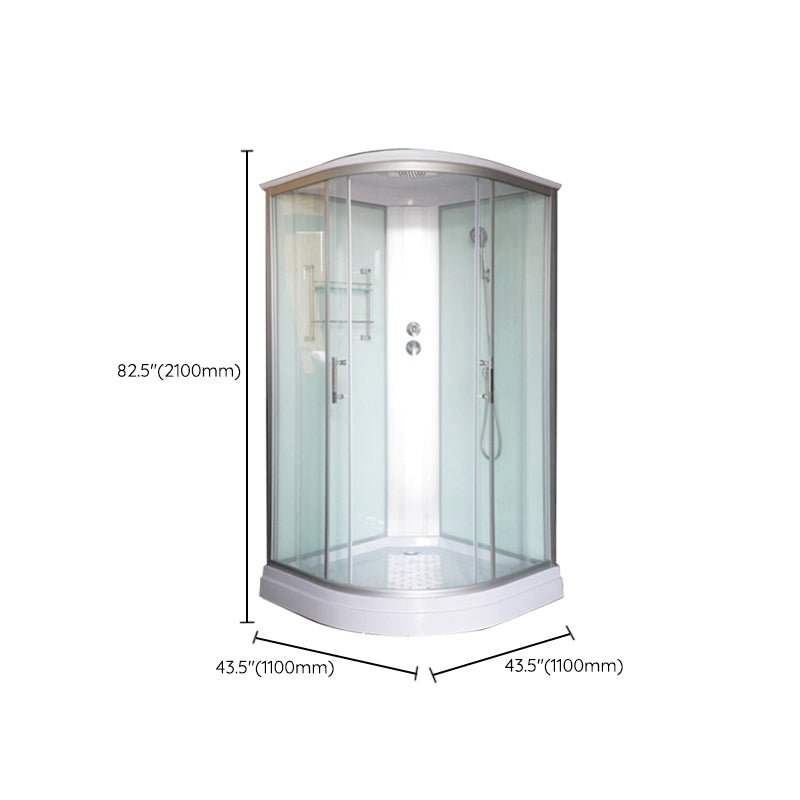 Double Sliding Shower Stall Semi-Frameless 82.5" H Shower Stall in White Clearhalo 'Bathroom Remodel & Bathroom Fixtures' 'Home Improvement' 'home_improvement' 'home_improvement_shower_stalls_enclosures' 'Shower Stalls & Enclosures' 'shower_stalls_enclosures' 'Showers & Bathtubs' 6415925