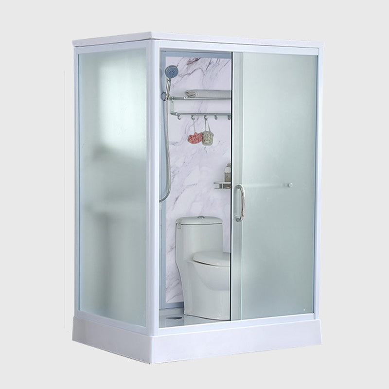 43" W X 86" H Shower Stall Semi-Frameless Rectangle Sliding Shower Kit with Base Included Clearhalo 'Bathroom Remodel & Bathroom Fixtures' 'Home Improvement' 'home_improvement' 'home_improvement_shower_stalls_enclosures' 'Shower Stalls & Enclosures' 'shower_stalls_enclosures' 'Showers & Bathtubs' 6415935