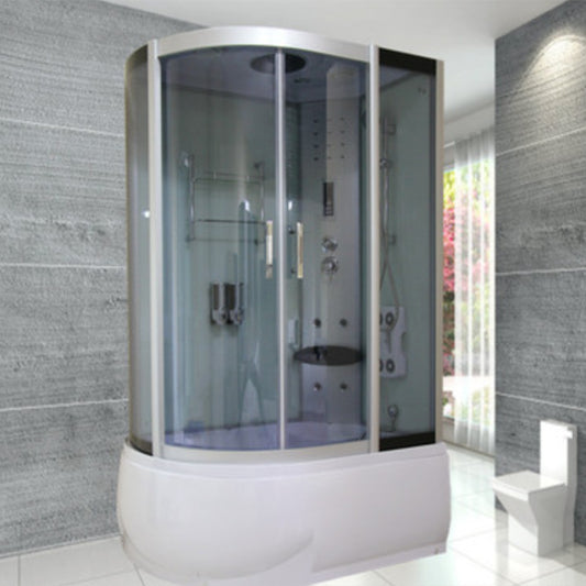 Double Sliding Tub & Shower Kit Home Tempered Glass Tub & Shower Kit Clearhalo 'Bathroom Remodel & Bathroom Fixtures' 'Home Improvement' 'home_improvement' 'home_improvement_shower_stalls_enclosures' 'Shower Stalls & Enclosures' 'shower_stalls_enclosures' 'Showers & Bathtubs' 6415941