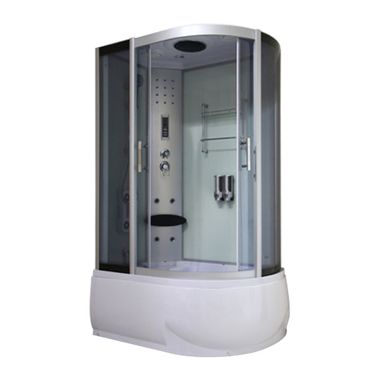 Double Sliding Tub & Shower Kit Home Tempered Glass Tub & Shower Kit - Clearhalo
