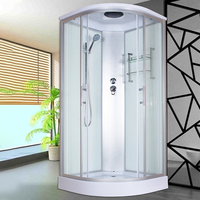 Round Semi-Frameless Shower Stall Corner Tempered Glass Shower Stall Clearhalo 'Bathroom Remodel & Bathroom Fixtures' 'Home Improvement' 'home_improvement' 'home_improvement_shower_stalls_enclosures' 'Shower Stalls & Enclosures' 'shower_stalls_enclosures' 'Showers & Bathtubs' 6415953