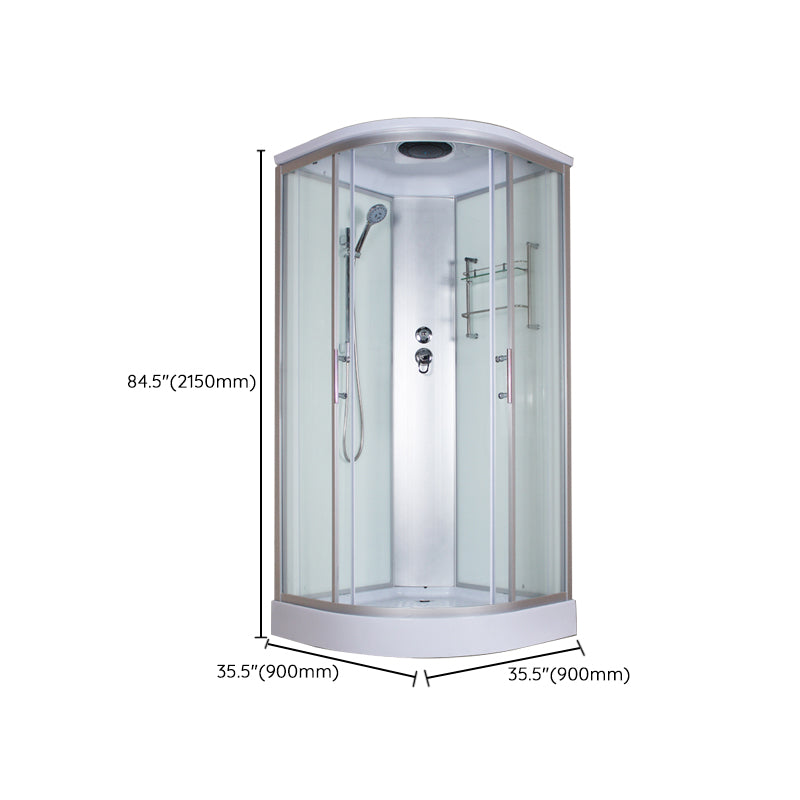 Round Semi-Frameless Shower Stall Corner Tempered Glass Shower Stall Clearhalo 'Bathroom Remodel & Bathroom Fixtures' 'Home Improvement' 'home_improvement' 'home_improvement_shower_stalls_enclosures' 'Shower Stalls & Enclosures' 'shower_stalls_enclosures' 'Showers & Bathtubs' 6415967