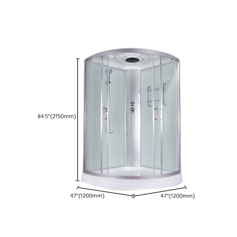 Round Semi-Frameless Shower Stall Corner Tempered Glass Shower Stall Clearhalo 'Bathroom Remodel & Bathroom Fixtures' 'Home Improvement' 'home_improvement' 'home_improvement_shower_stalls_enclosures' 'Shower Stalls & Enclosures' 'shower_stalls_enclosures' 'Showers & Bathtubs' 6415971