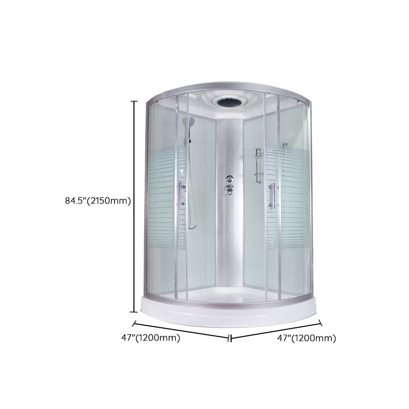Round Semi-Frameless Shower Stall Corner Tempered Glass Shower Stall Clearhalo 'Bathroom Remodel & Bathroom Fixtures' 'Home Improvement' 'home_improvement' 'home_improvement_shower_stalls_enclosures' 'Shower Stalls & Enclosures' 'shower_stalls_enclosures' 'Showers & Bathtubs' 6415972